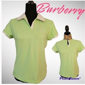 New Burberry Golf Neon Green  Short sleeve collar shirt